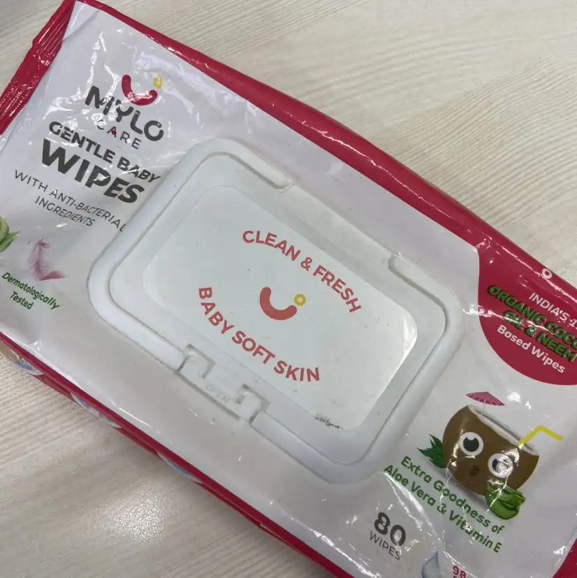 Gentle Baby Wipes With Lid - Organic Coconut Oil, Neem, Aloe Vera and Vitamin E | 98% Pure Water | Dermatologically Tested (Pack of 6) - 72 Wipes Per Pack