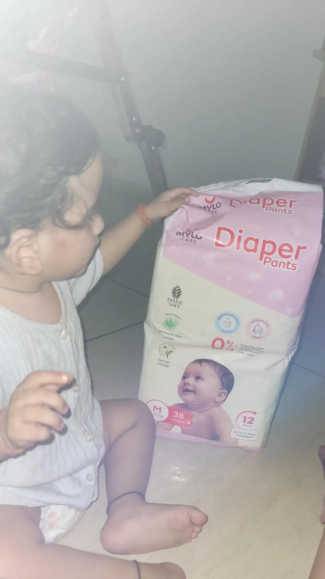 Mylo Baby New Born Diaper Pants | Up to 5Kgs | with Wetness Indicator | 92 Count