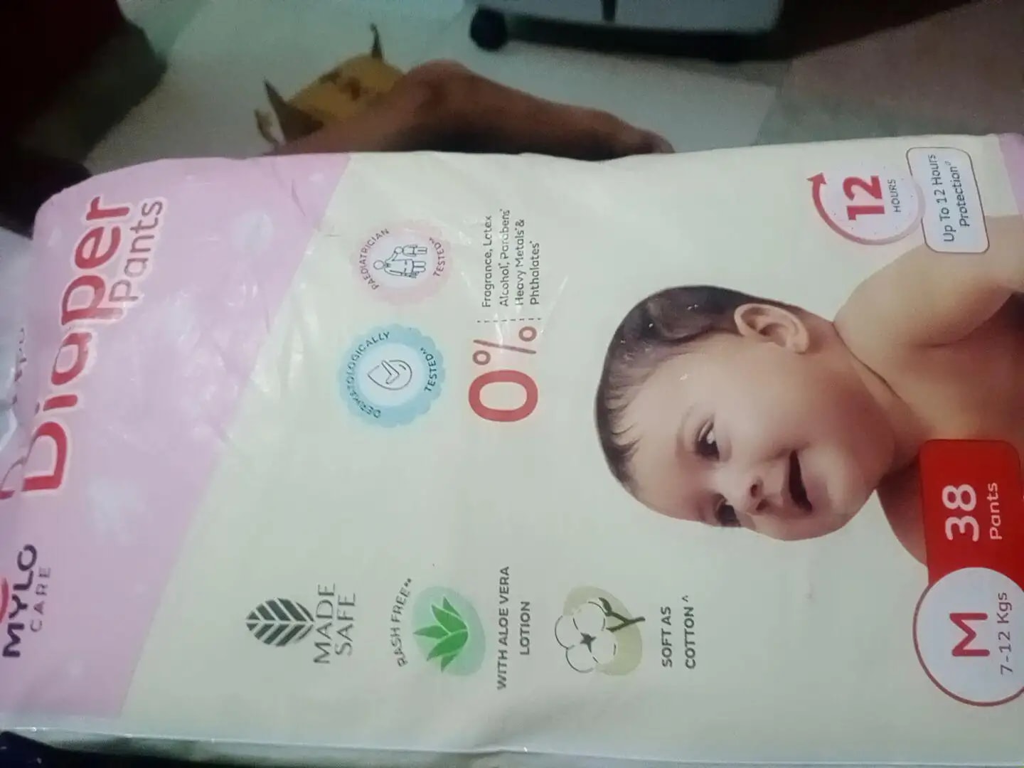 Mylo Baby New Born Diaper Pants | Up to 5Kgs | with Wetness Indicator | 92 Count