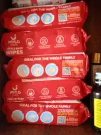 Gentle Baby Wipes With Lid - Organic Coconut Oil, Neem, Aloe Vera and Vitamin E | 98% Pure Water | Dermatologically Tested (Pack of 6) - 72 Wipes Per Pack