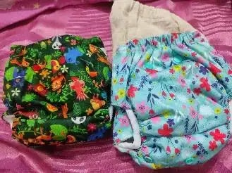Adjustable Washable & Reusable Cloth Diaper With Absorbent Insert Pad (3M-3Y) | Oeko-Tex Certified | Prevents Rashes - Floral Spring & Rainbow - Pack of 2