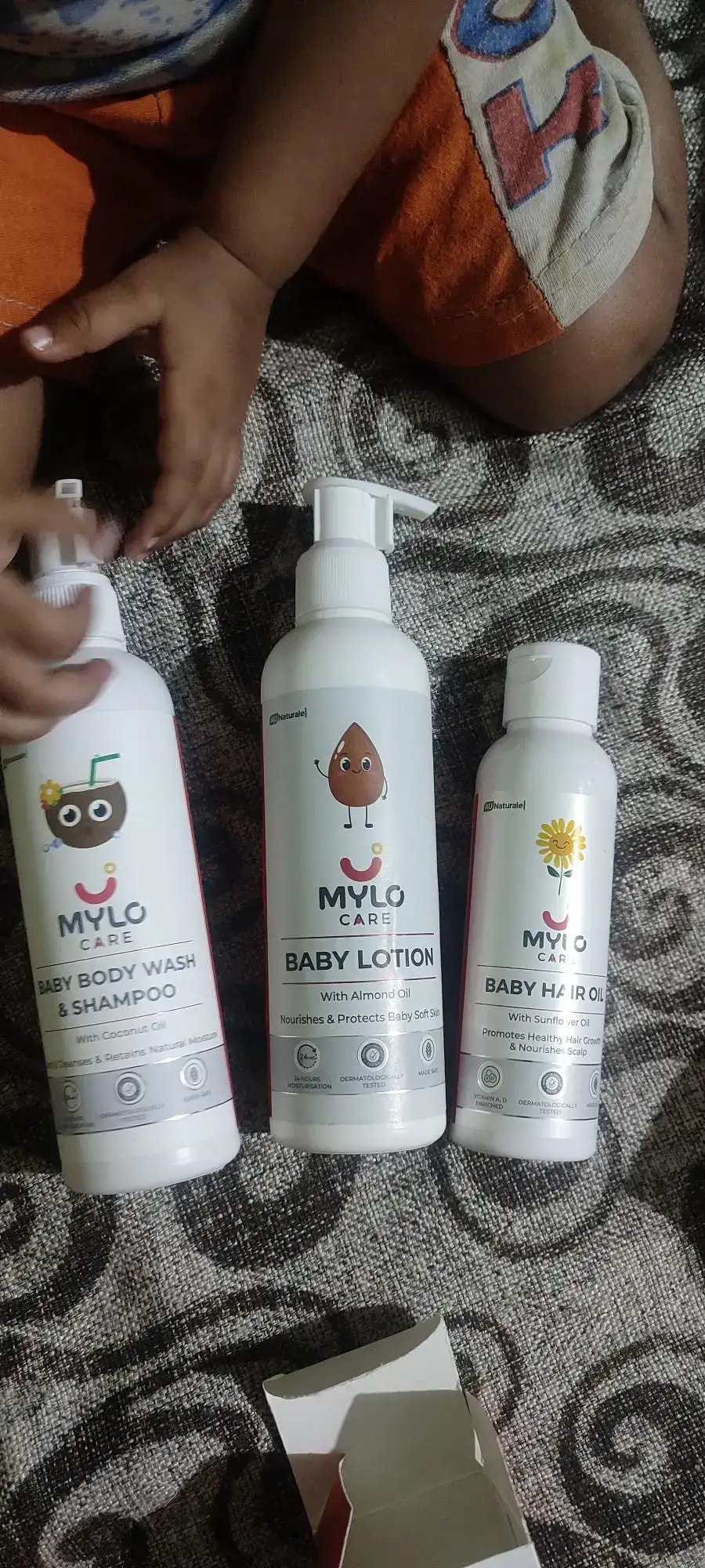 Baby Bath Essentials - Baby Body Wash & Shampoo (200 ml) and Mylo Care Baby Lotion (200 ml) | Tear Free Formulation | 24 Hours Moisturization