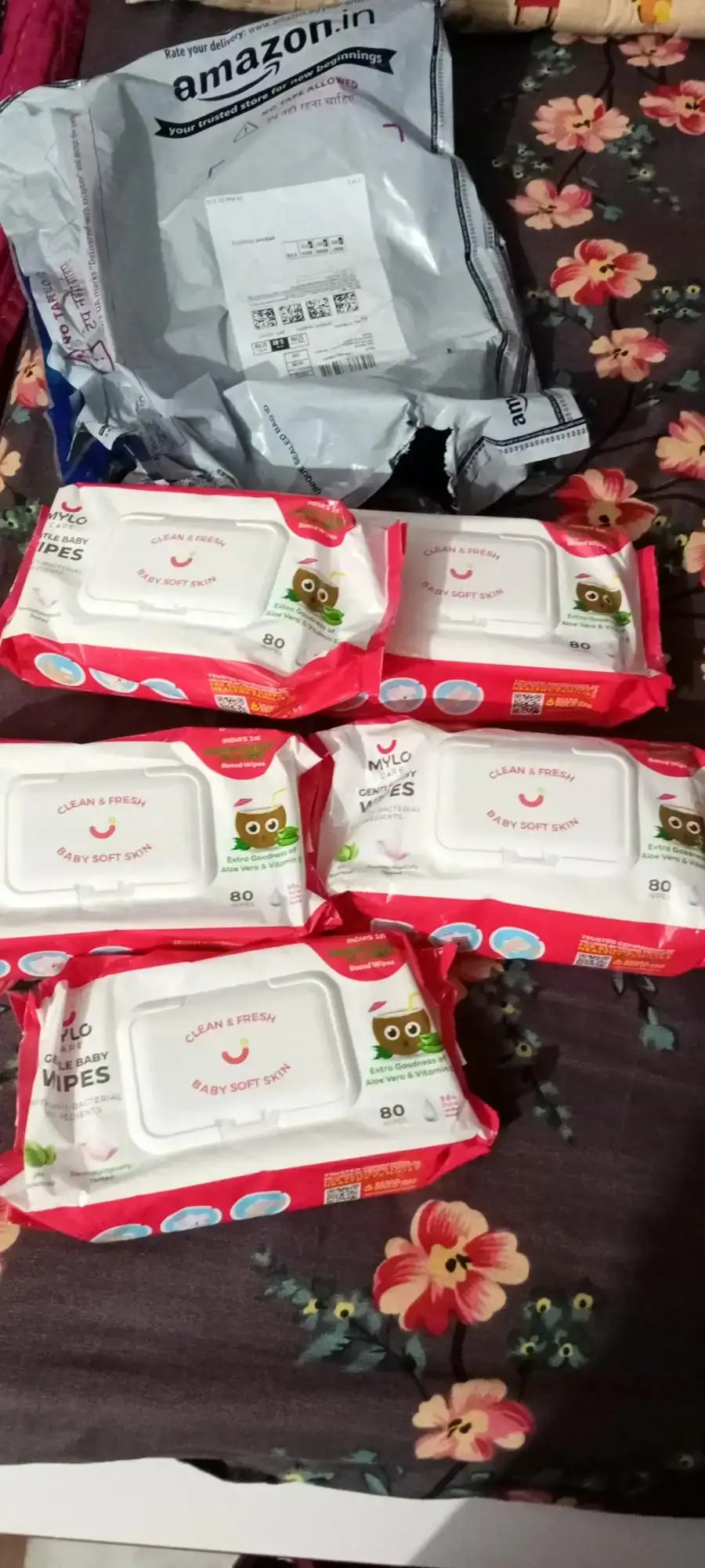 Gentle Baby Wipes With Lid - Organic Coconut Oil, Neem, Aloe Vera and Vitamin E | 98% Pure Water | Dermatologically Tested (Pack of 6) - 72 Wipes Per Pack