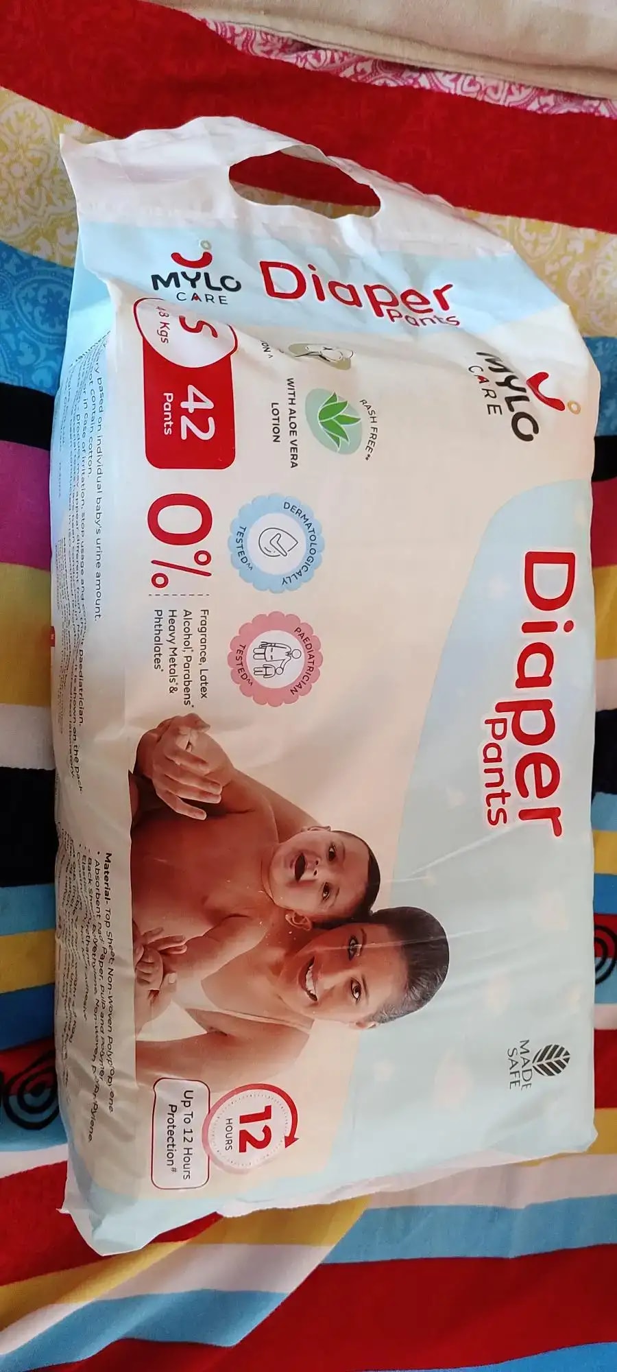 Mylo Baby New Born Diaper Pants | Up to 5Kgs | with Wetness Indicator | 92 Count