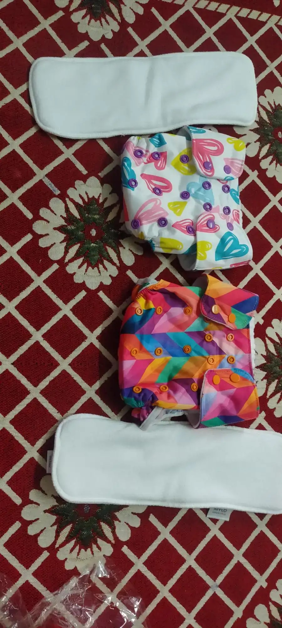 Adjustable Washable & Reusable Cloth Diaper With Absorbent Insert Pad (3M-3Y) | Oeko-Tex Certified | Prevents Rashes - Floral Spring & Rainbow - Pack of 2