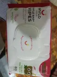 Gentle Baby Wipes With Lid - Organic Coconut Oil, Neem, Aloe Vera and Vitamin E | 98% Pure Water | Dermatologically Tested (Pack of 6) - 72 Wipes Per Pack