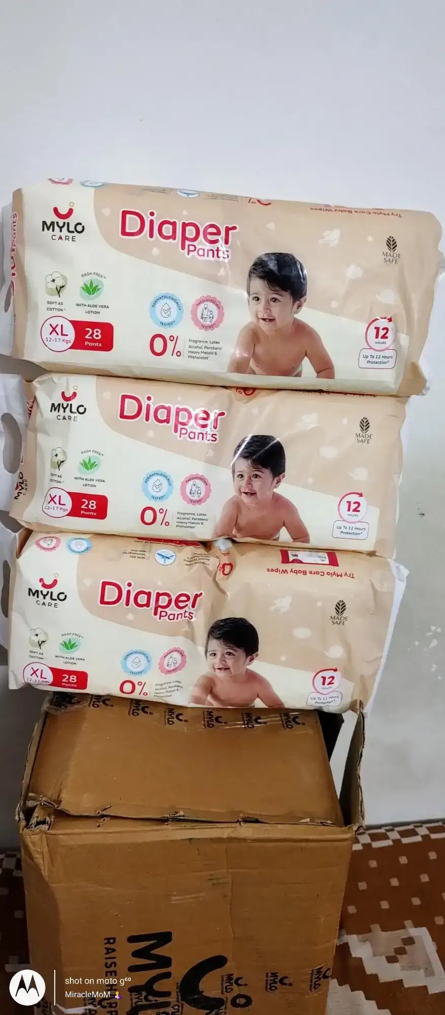 Mylo Baby New Born Diaper Pants | Up to 5Kgs | with Wetness Indicator | 92 Count