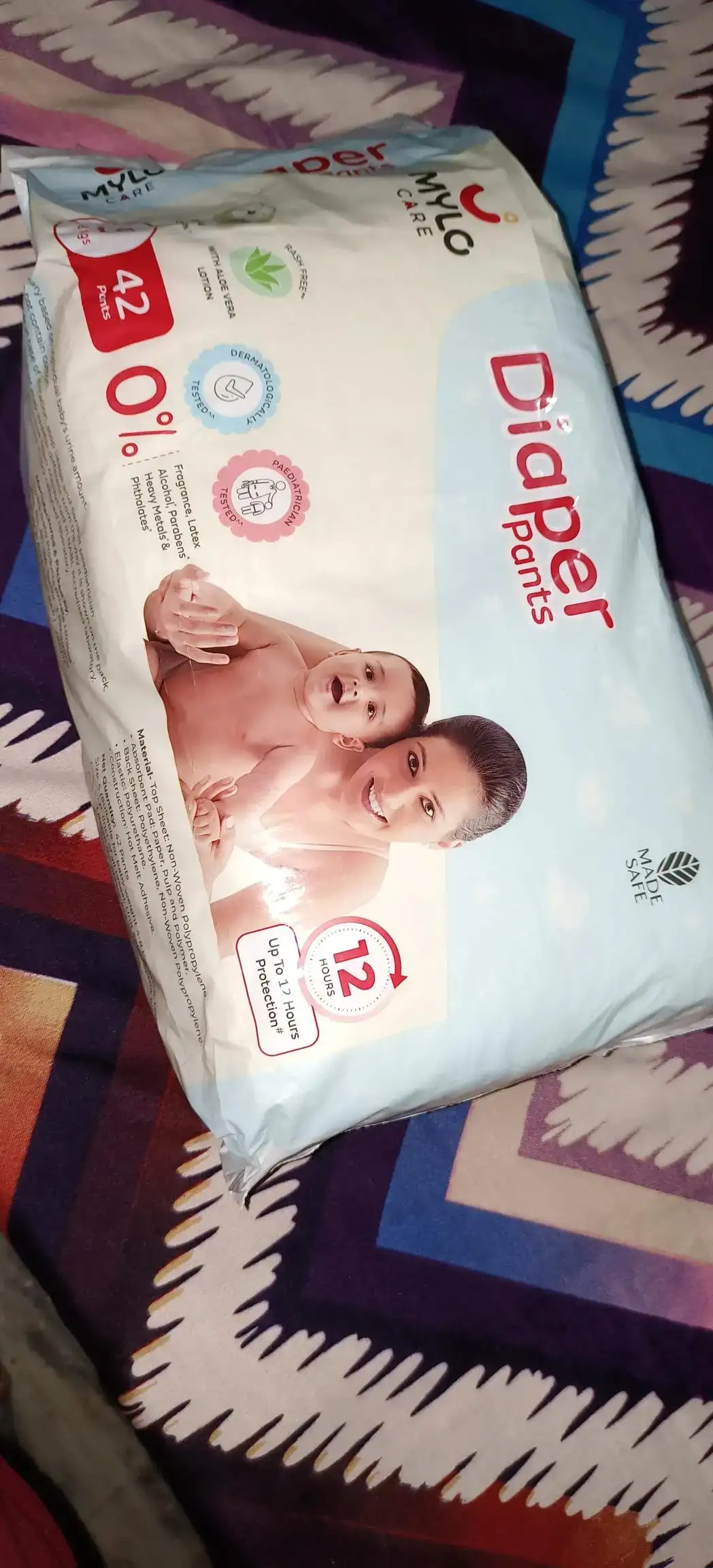 Mylo Baby New Born Diaper Pants | Up to 5Kgs | with Wetness Indicator | 92 Count
