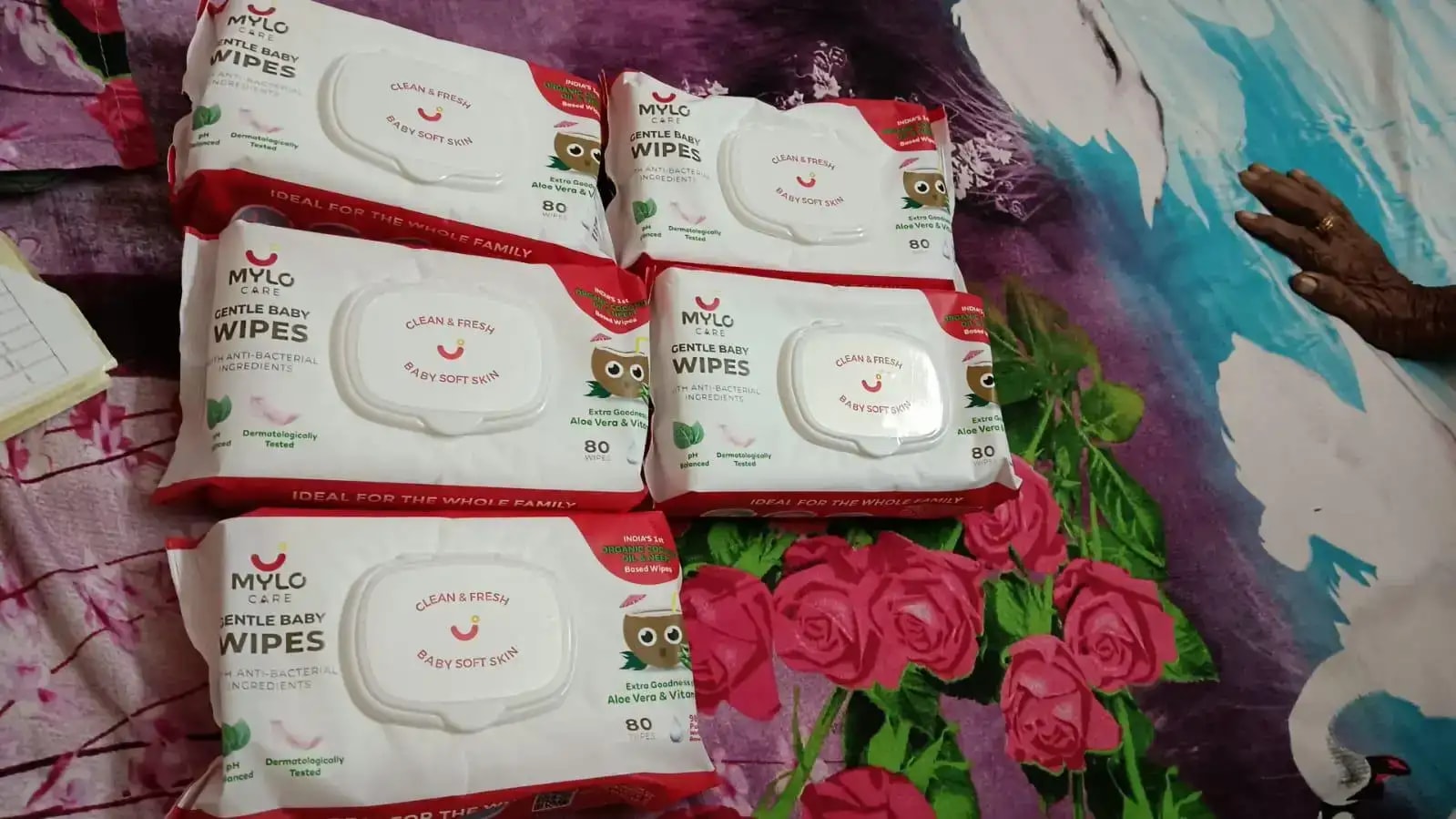 Gentle Baby Wipes With Lid - Organic Coconut Oil, Neem, Aloe Vera and Vitamin E | 98% Pure Water | Dermatologically Tested (Pack of 6) - 72 Wipes Per Pack