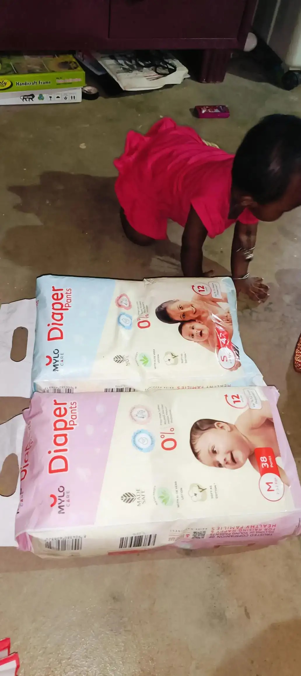 Mylo Baby New Born Diaper Pants | Up to 5Kgs | with Wetness Indicator | 92 Count