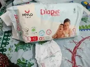 Baby Diaper Pants Medium (M) Size 7-12 kgs (38 count) Leak Proof | Lightweight | Rash Free | 12 Hours Protection | ADL Technology (Pack of 1)