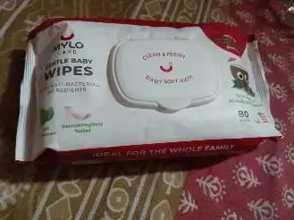 Gentle Baby Wipes With Lid - Organic Coconut Oil, Neem, Aloe Vera and Vitamin E | 98% Pure Water | Dermatologically Tested (Pack of 6) - 72 Wipes Per Pack