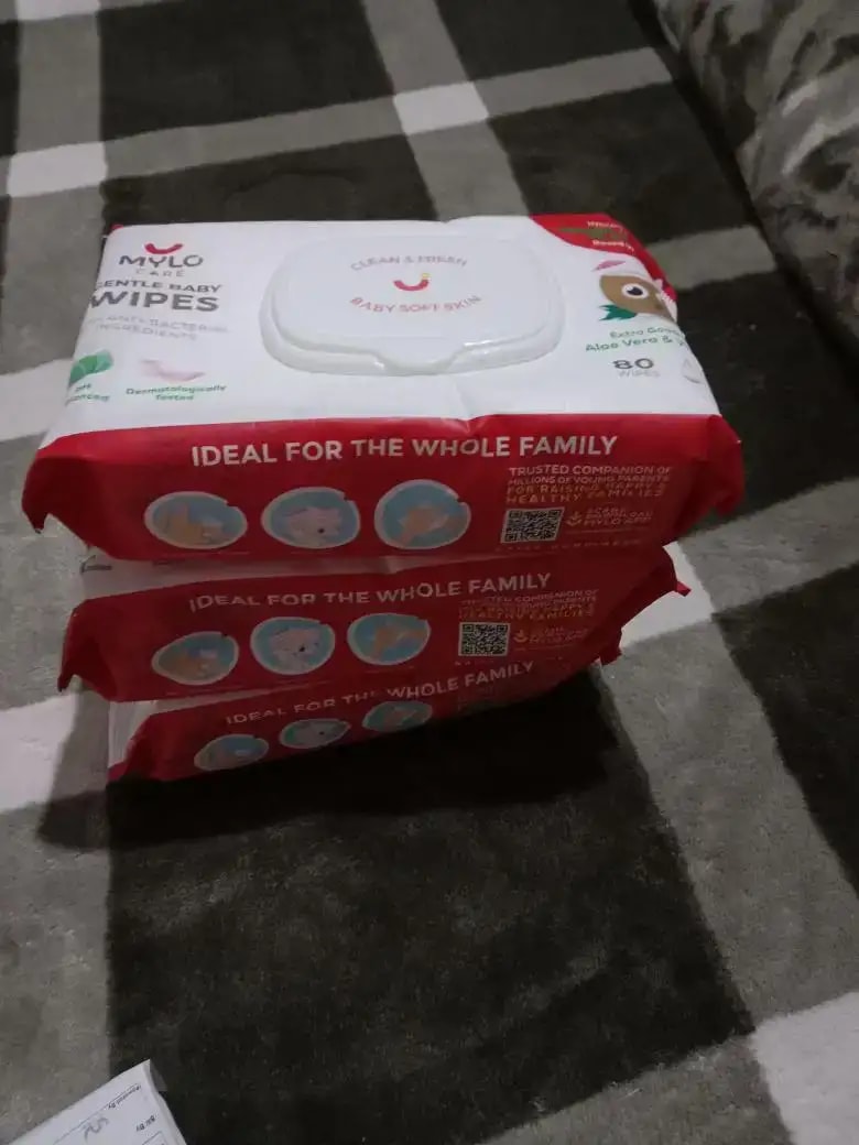 Gentle Baby Wipes With Lid - Organic Coconut Oil, Neem, Aloe Vera and Vitamin E | 98% Pure Water | Dermatologically Tested (Pack of 6) - 72 Wipes Per Pack