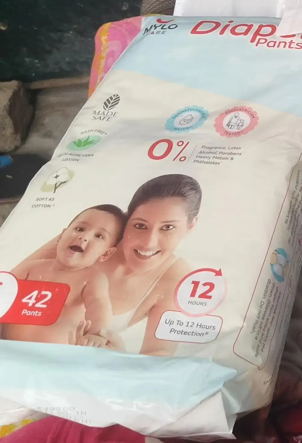 Mylo Baby New Born Diaper Pants | Up to 5Kgs | with Wetness Indicator | 92 Count