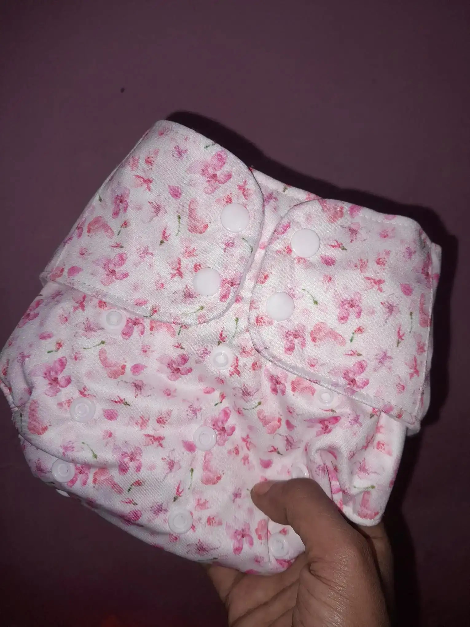 Adjustable Washable & Reusable Cloth Diaper With Dry Feel, Absorbent Insert Pad (3M-3Y) Prevents Rashes - Floral Spring - Pack of 1