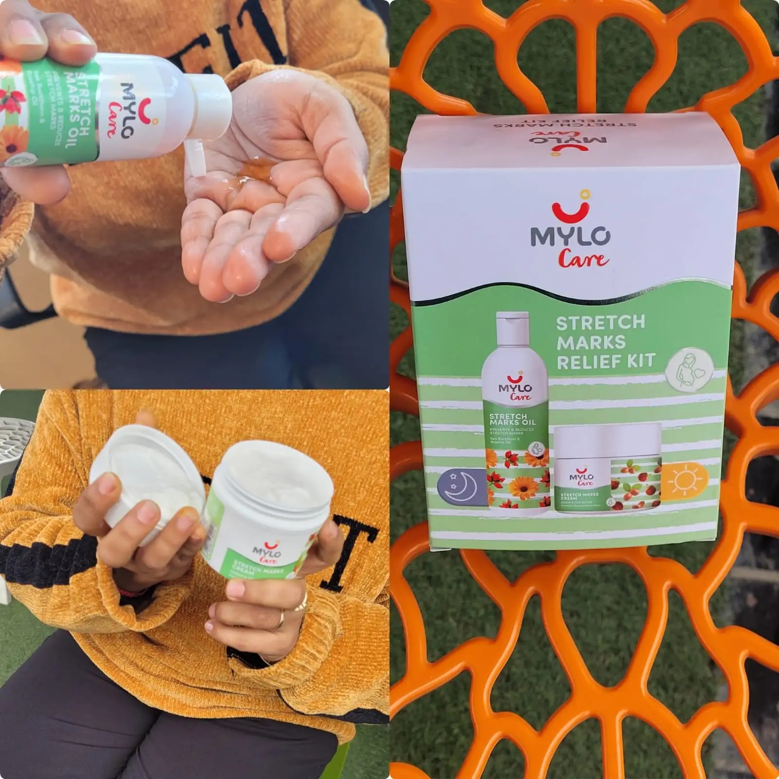 Stretch Marks Kit - Removes Scars | Made with Natural Ingredients | Tightens Skin - (1 Stretch Mark Oil - 100 ml, 2 Stretch Marks Cream - 100ml each)