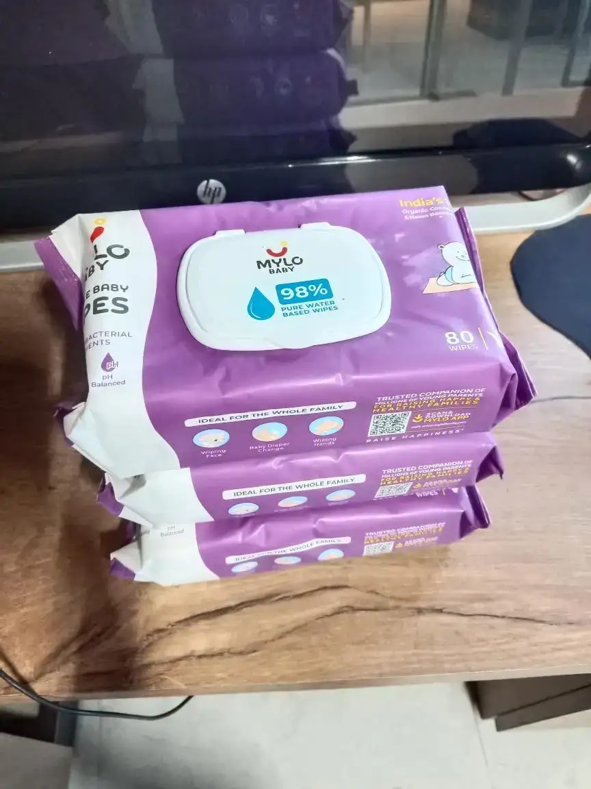 Gentle Baby Wipes With Lid - Organic Coconut Oil, Neem, Aloe Vera and Vitamin E | 98% Pure Water | Dermatologically Tested (Pack of 6) - 72 Wipes Per Pack