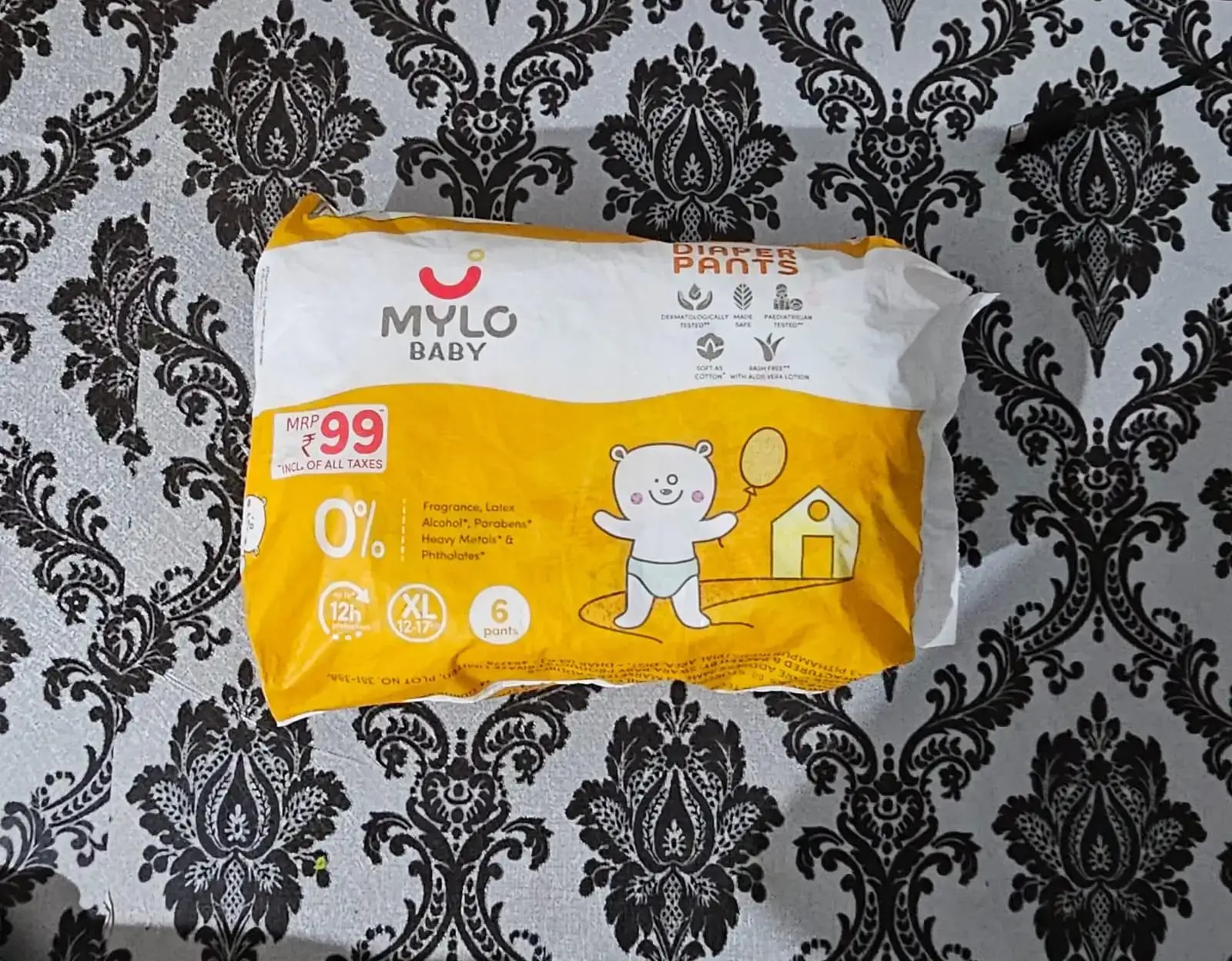 Mylo Baby New Born Diaper Pants | Up to 5Kgs | with Wetness Indicator | 92 Count