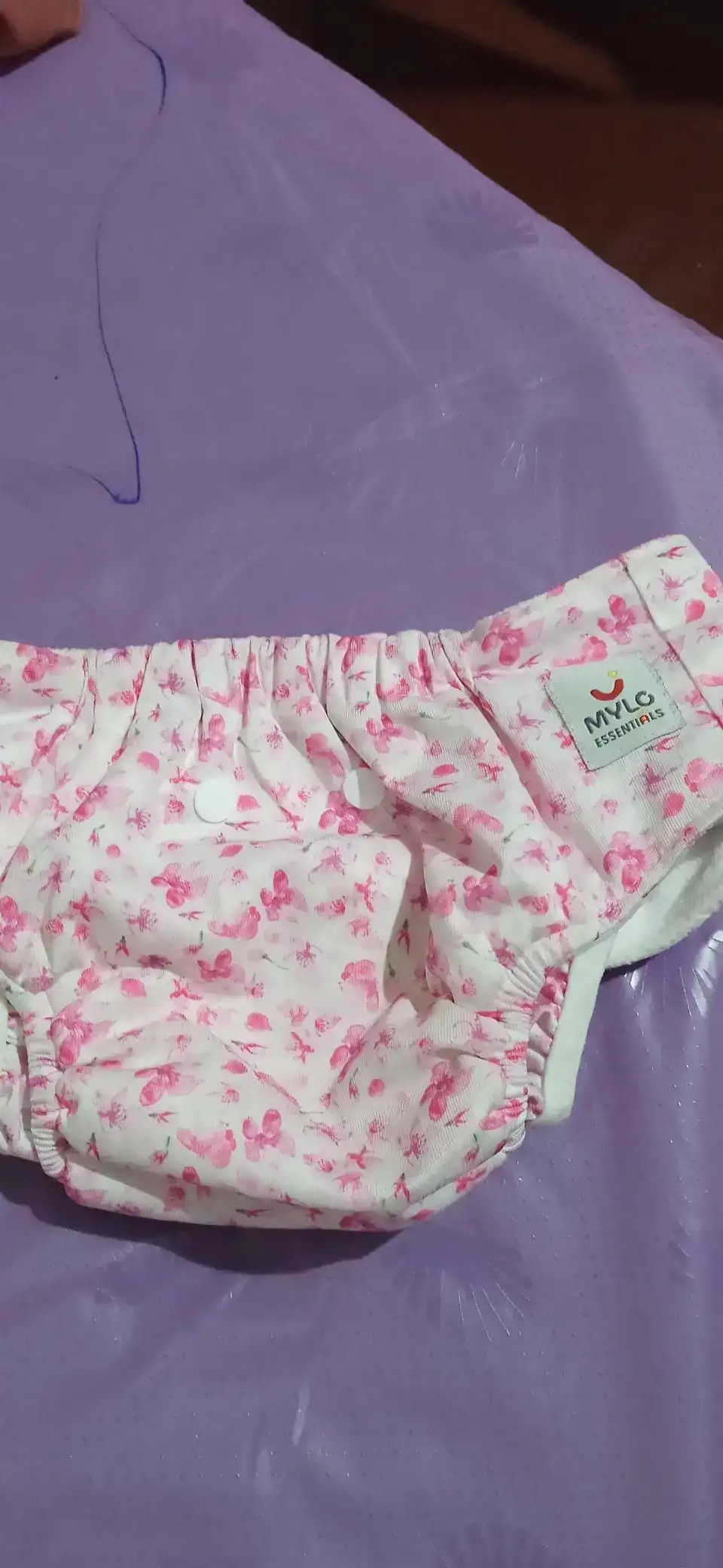 Adjustable Washable & Reusable Cloth Diaper With Dry Feel, Absorbent Insert Pad (3M-3Y) Prevents Rashes - Floral Spring - Pack of 1