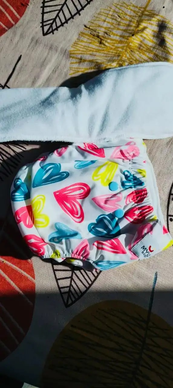 Adjustable Washable & Reusable Cloth Diaper With Dry Feel, Absorbent Insert Pad (3M-3Y) Prevents Rashes - Floral Spring - Pack of 1