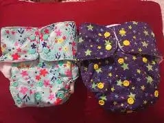 Adjustable Washable & Reusable Cloth Diaper With Absorbent Insert Pad (3M-3Y) | Oeko-Tex Certified | Prevents Rashes - Floral Spring & Rainbow - Pack of 2