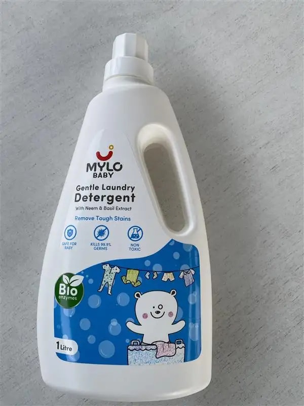 Baby Safe Liquid Detergent for Baby Clothes | Tough on stains | Gentle on clothes | Keeps Color & Softness Intact | Suitable for Front & Top Load Washing Machine | 1 litre - Pack of 2