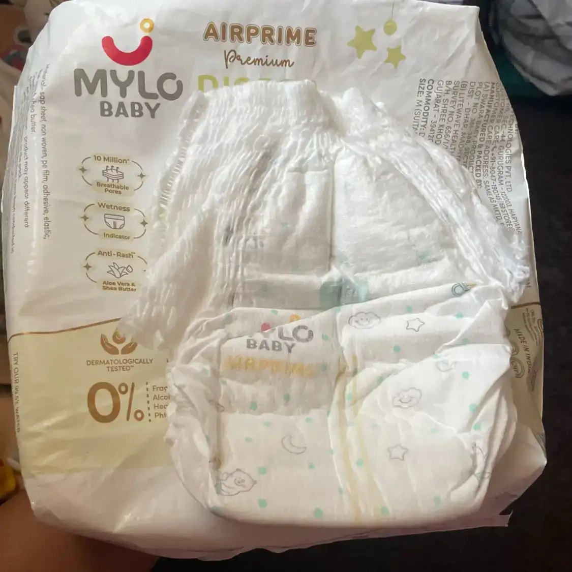 Mylo Airprime™ Premium Diaper Pants with Wetness Indicator - S(5-9 Kgs) - 26 Count