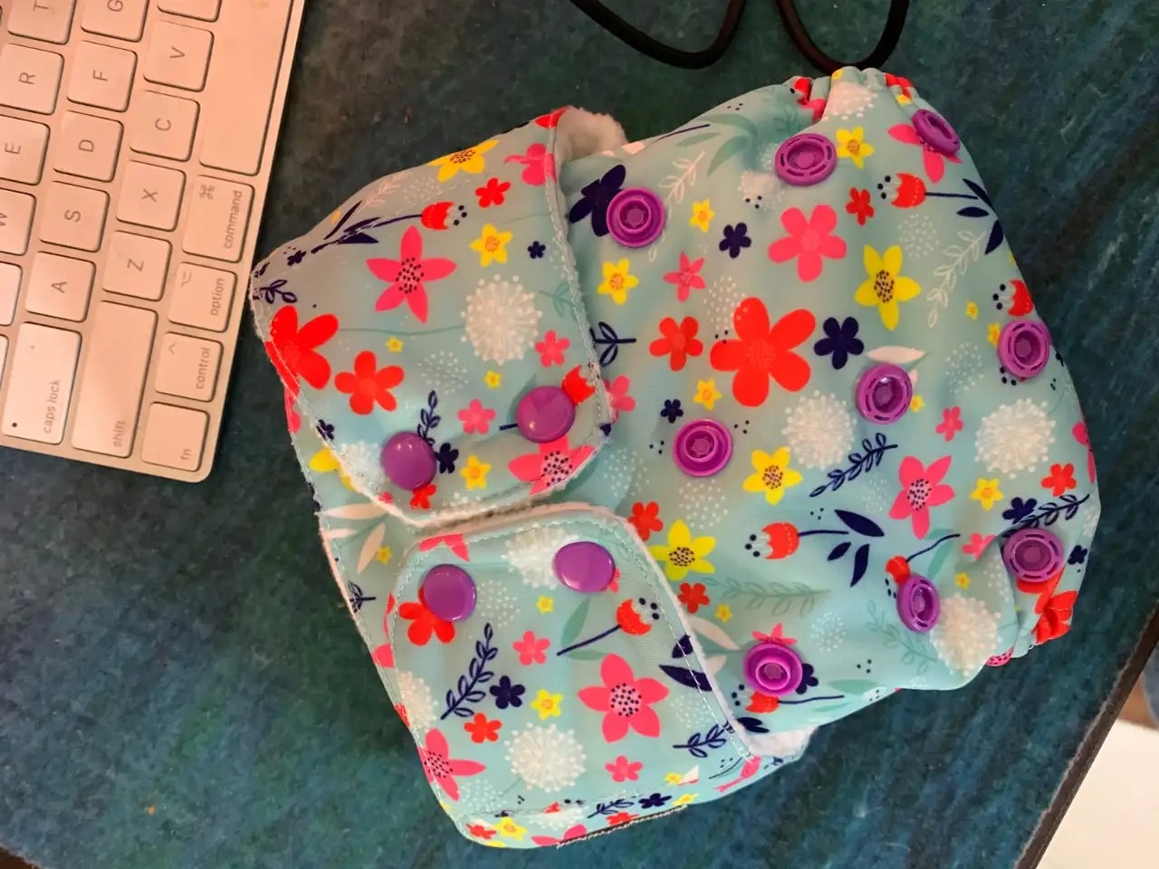 Adjustable Washable & Reusable Cloth Diaper With Dry Feel, Absorbent Insert Pad (3M-3Y) Prevents Rashes - Floral Spring - Pack of 1