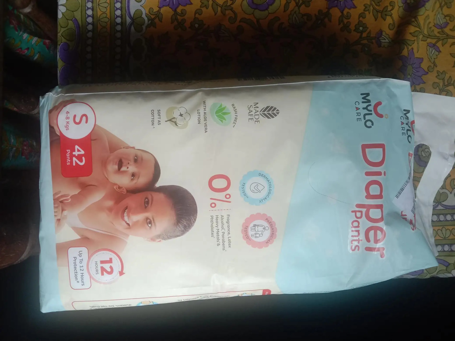 Mylo Baby New Born Diaper Pants | Up to 5Kgs | with Wetness Indicator | 92 Count