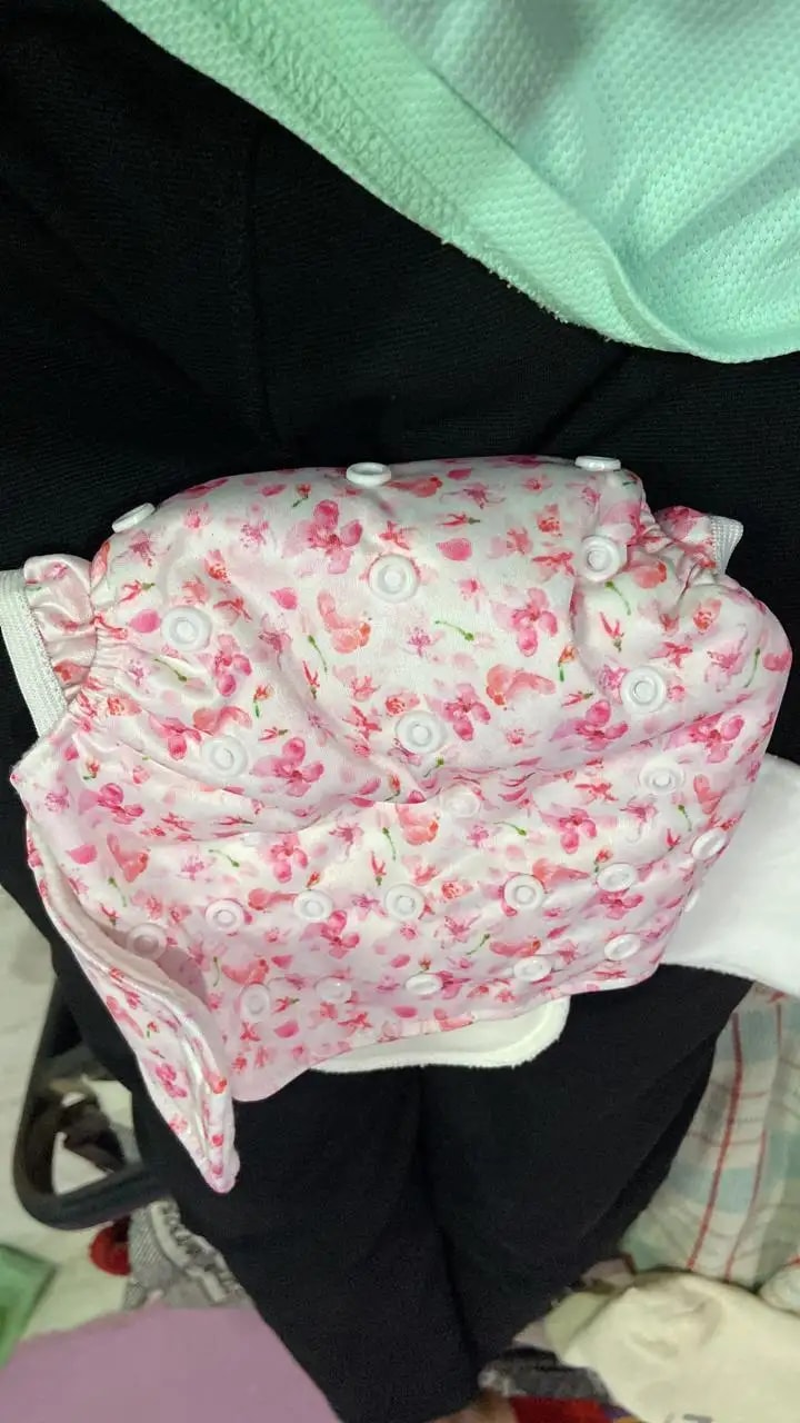 Adjustable Washable & Reusable Cloth Diaper With Dry Feel, Absorbent Insert Pad (3M-3Y) Prevents Rashes - Floral Spring - Pack of 1