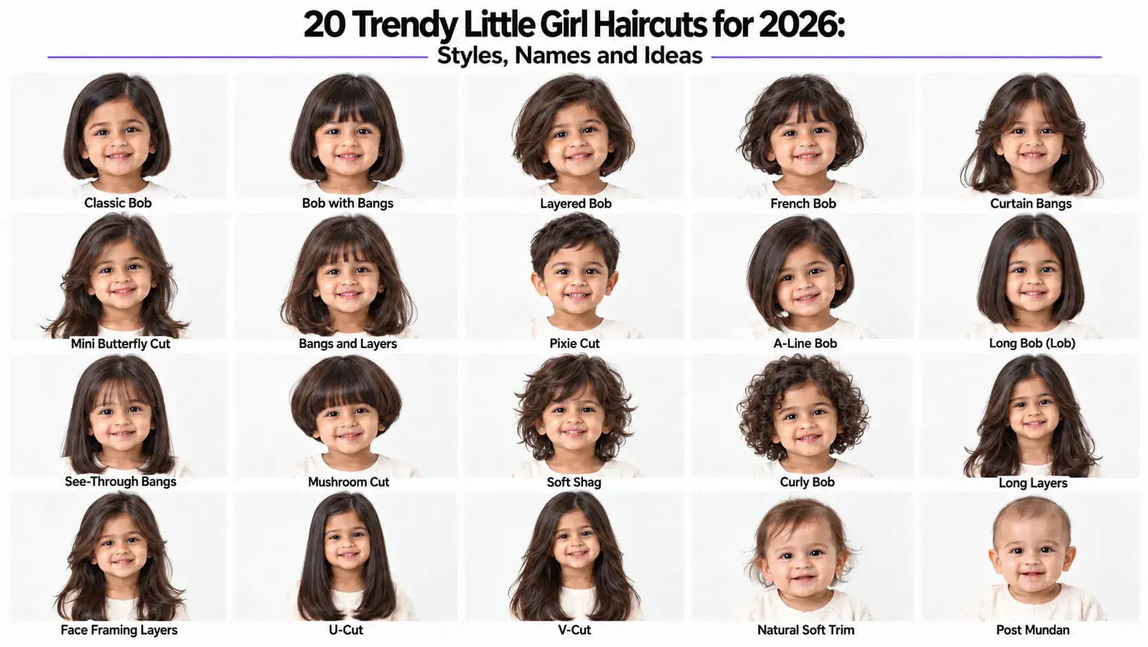 20 Trendy Little Girl Haircuts for 2026: Styles, Names and Ideas