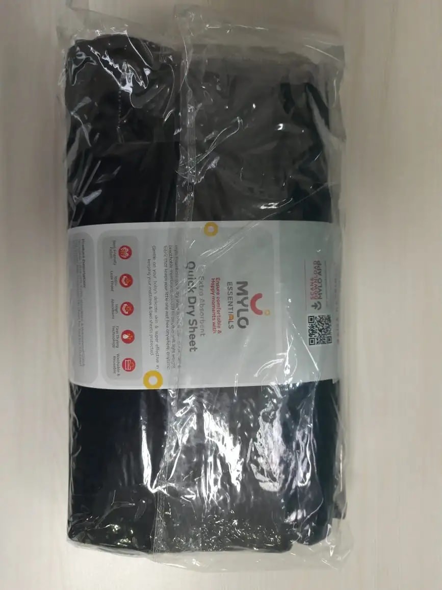 Waterproof Extra Absorbent Baby Dry Sheet & Bed Protector | Guards Against Spills, Stains & Nappy Leaks | Foldable & Portable - Navy Blue - M