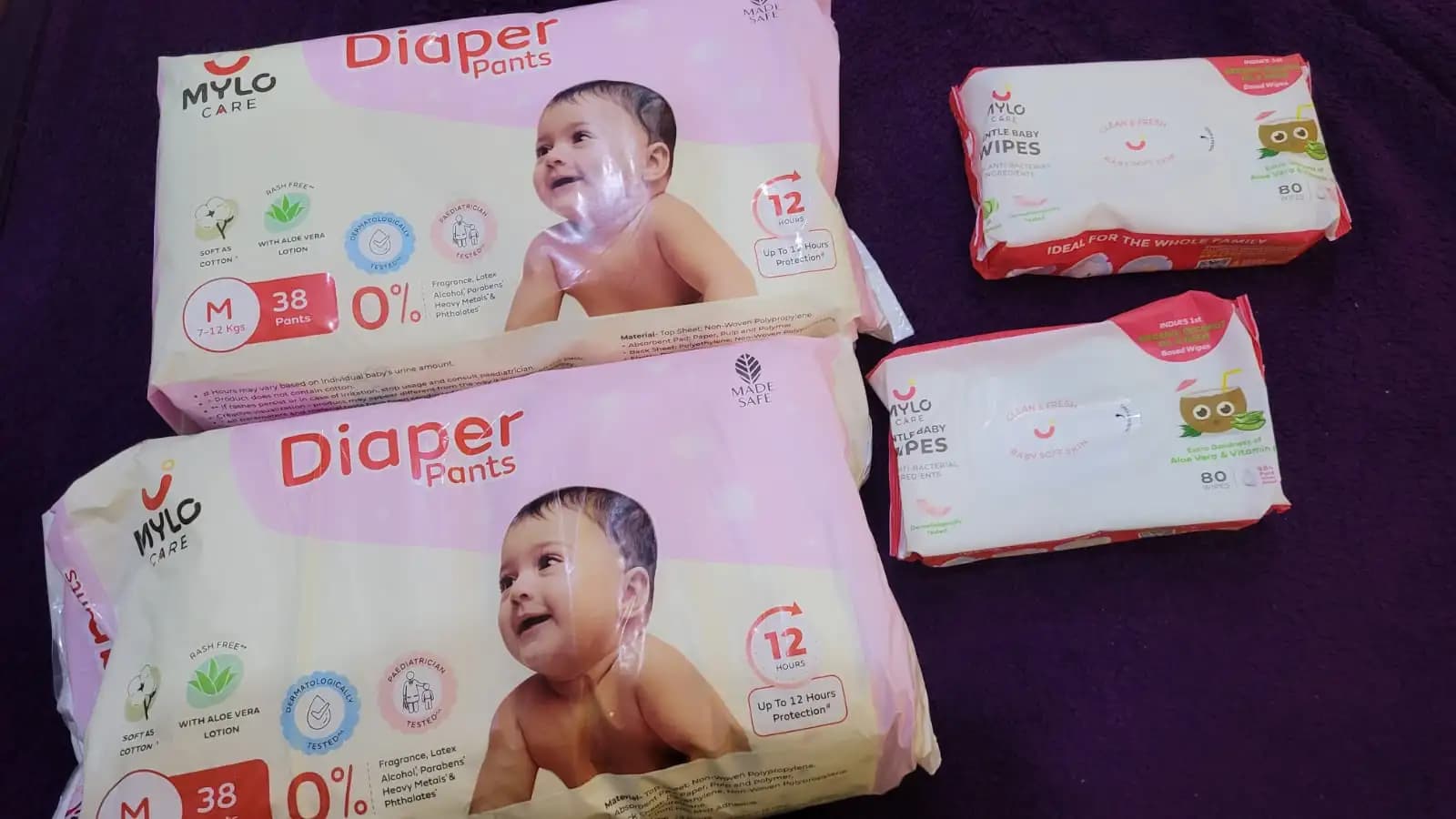 Super Saver Combo - Baby Diaper Pants Large (L) Size 9-14 kgs (64 count) Leak Proof + Tummy Roll On For Baby For Gas & Colic - 40 ml