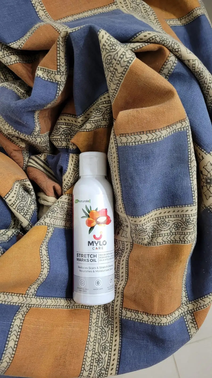 Stretch Marks Oil With Sea Buckthorn, Rosehip, Argan & Coconut Oil | Scars & Stretch Mark Lightening | Natural Skin Care Solution for Pregnant Women - 100ml
