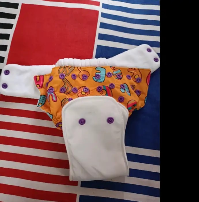 Adjustable Washable & Reusable Cloth Diaper With Dry Feel, Absorbent Insert Pad (3M-3Y) Prevents Rashes - Floral Spring - Pack of 1
