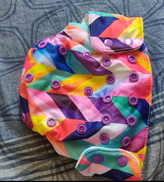 Adjustable Washable & Reusable Cloth Diaper With Dry Feel, Absorbent Insert Pad (3M-3Y) Prevents Rashes - Floral Spring - Pack of 1