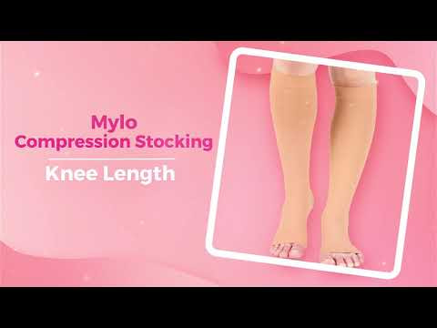 Open Toe Compression Stockings - Knee Length (L)