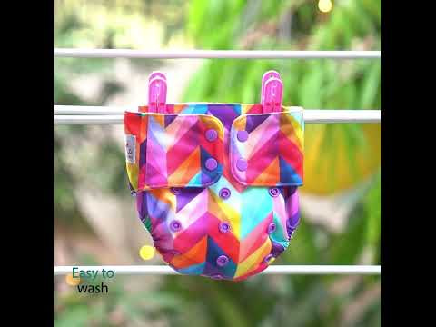 Adjustable Washable & Reusable Cloth Diaper With Absorbent Insert Pad (3M-3Y) | Oeko-Tex Certified | Prevents Rashes - Jungle Safari - Pack of 1
